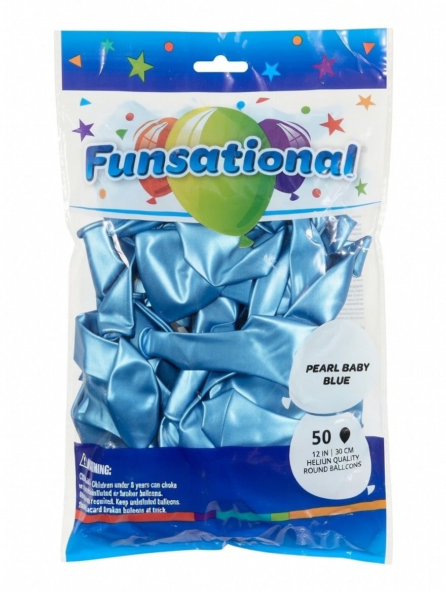 PEARL BABY BLUE 12" Balloon PACK