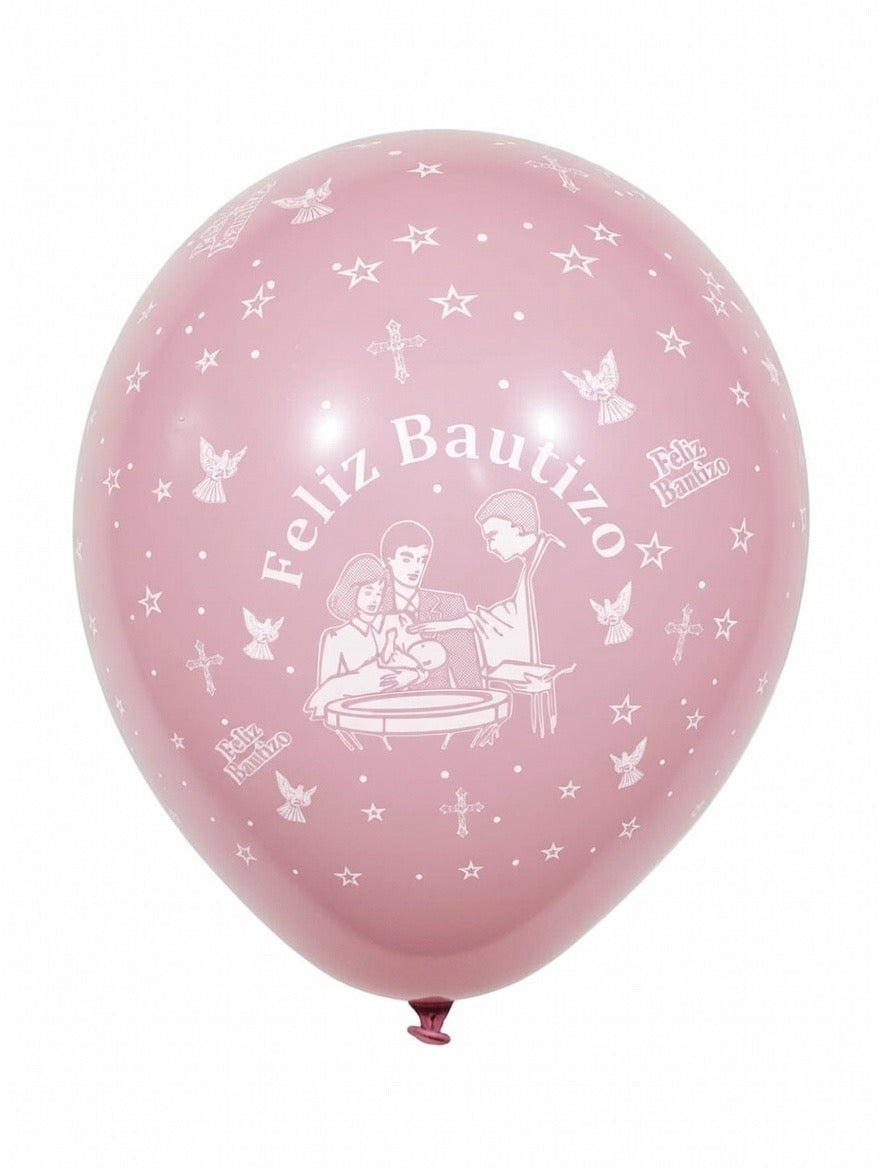 Feliz Bautizo 12" Round Balloons