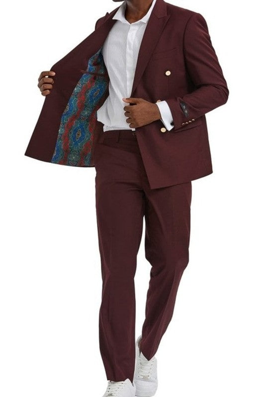 Mens Suit Double Breast