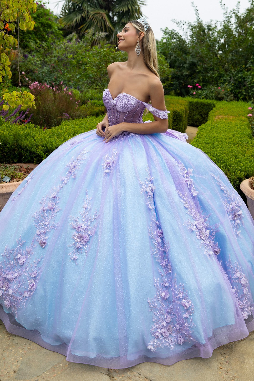 Blossom Dream Corset Gown with Removable Bow Accent