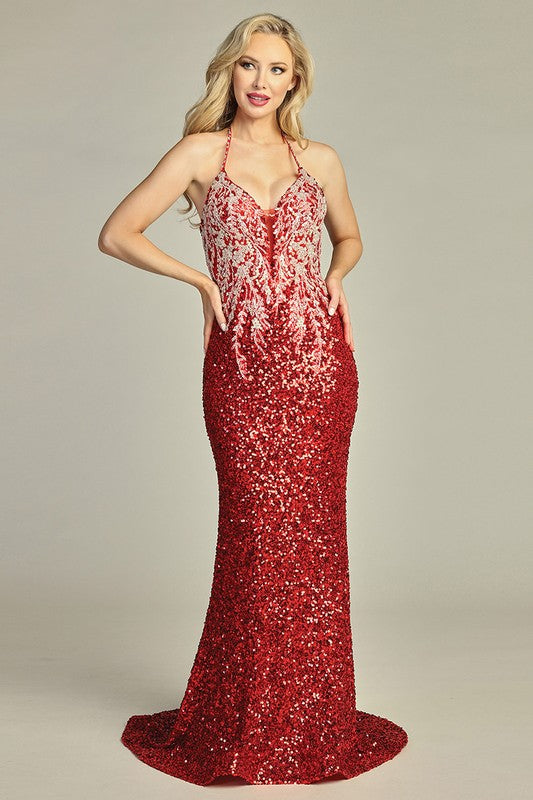 Crimson Nebula Gown