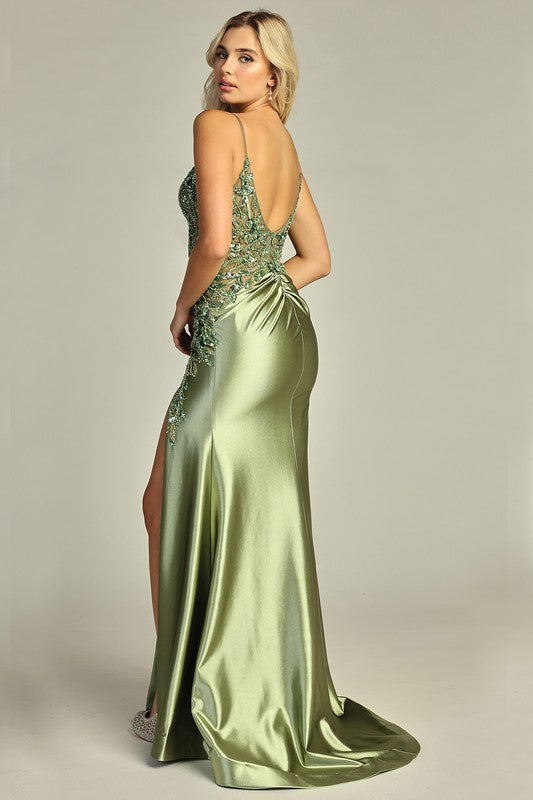 Enchanted Vine Open-Back Gown