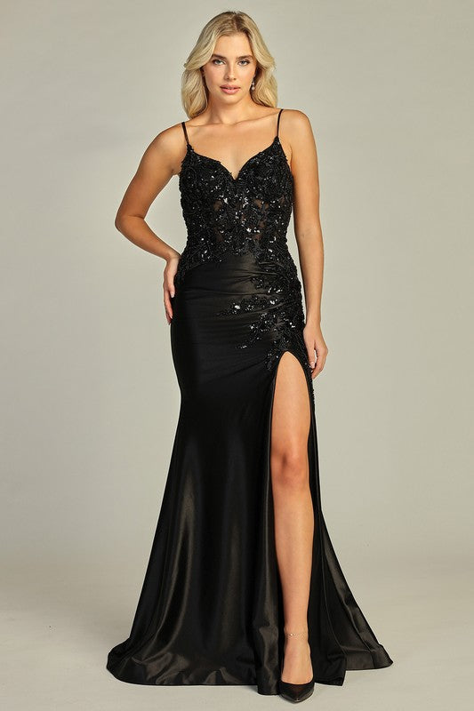 Enchanted Vine Open-Back Gown