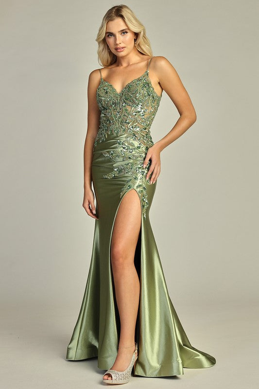 Enchanted Vine Open-Back Gown