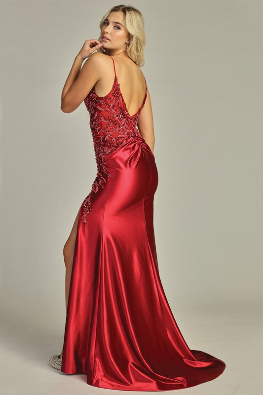 Enchanted Vine Open-Back Gown
