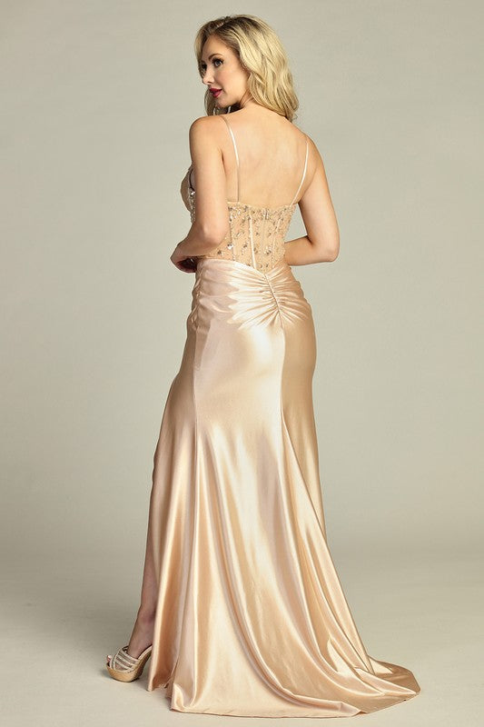 Crystal Cascade Corset Gown