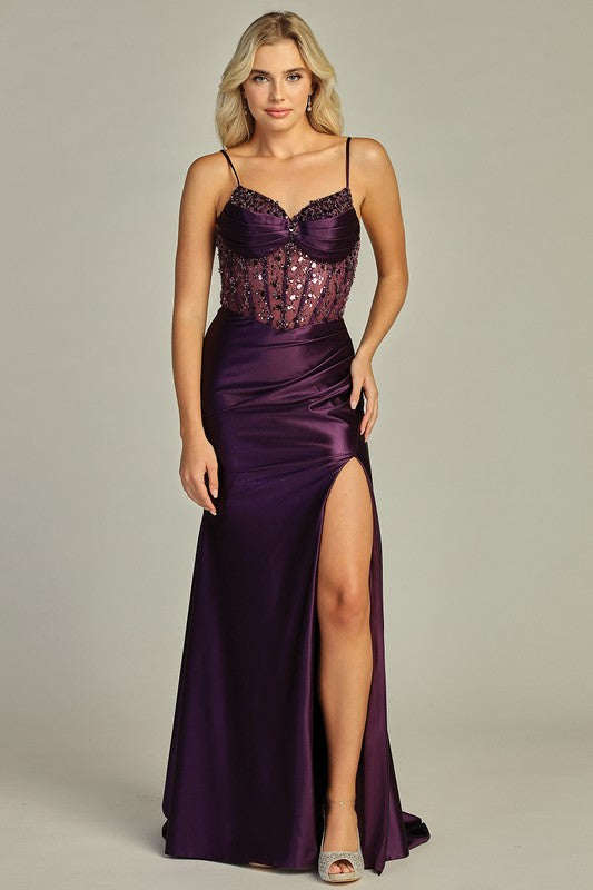 Crystal Cascade Corset Gown