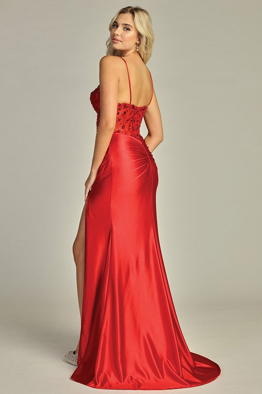 Crystal Cascade Corset Gown