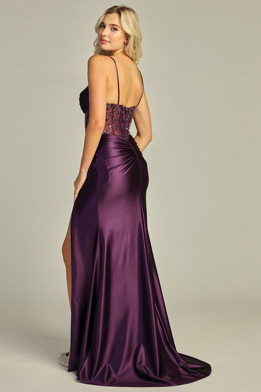Crystal Cascade Corset Gown
