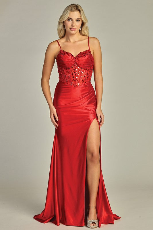 Crystal Cascade Corset Gown