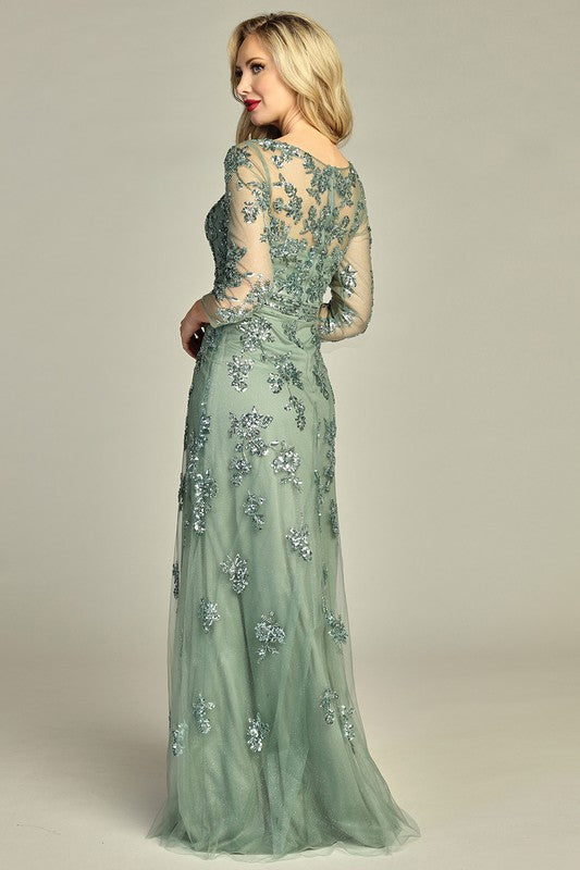 Stellar Bloom Illusion Gown
