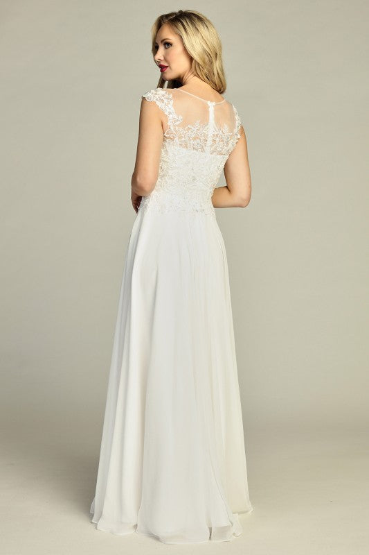 Midnight Lace Chiffon Gown