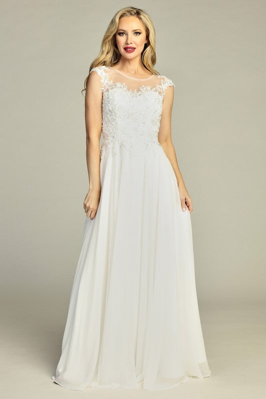 Midnight Lace Chiffon Gown