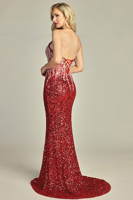 Crimson Nebula Gown