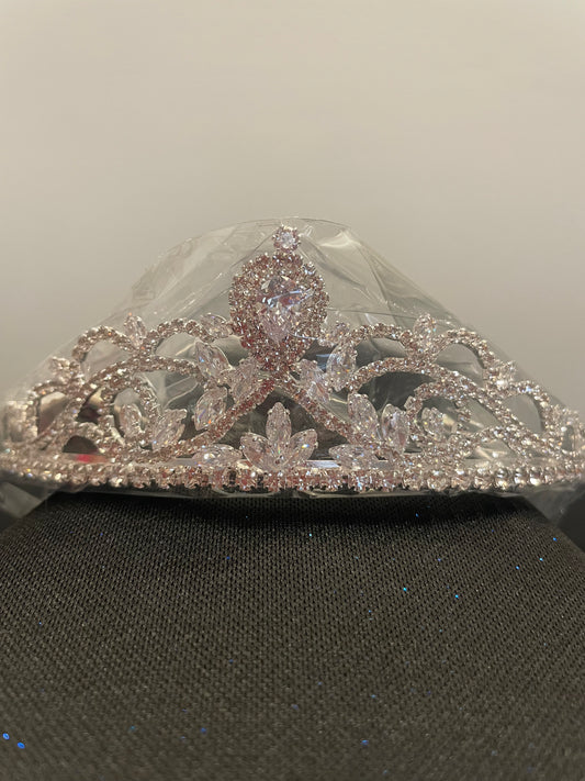 Rose Gold Rhinestone Tiara