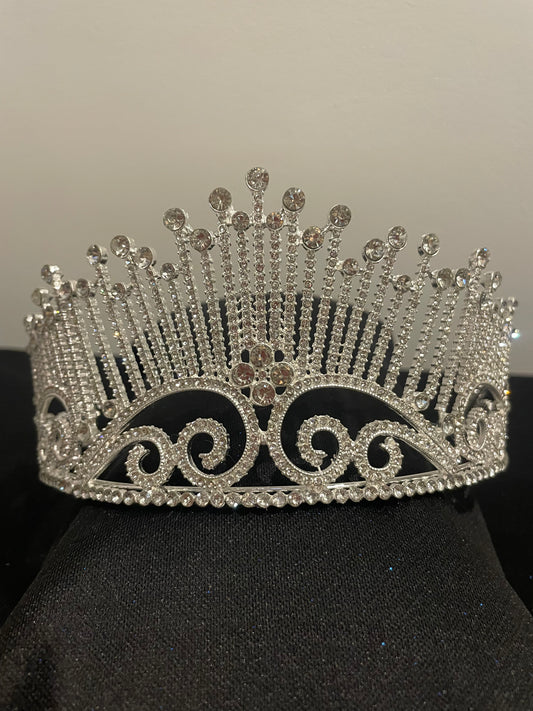 Sliver Rhinestone-encrusted crown