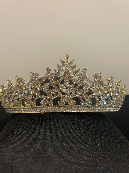 Gold Rhinestone Tiara
