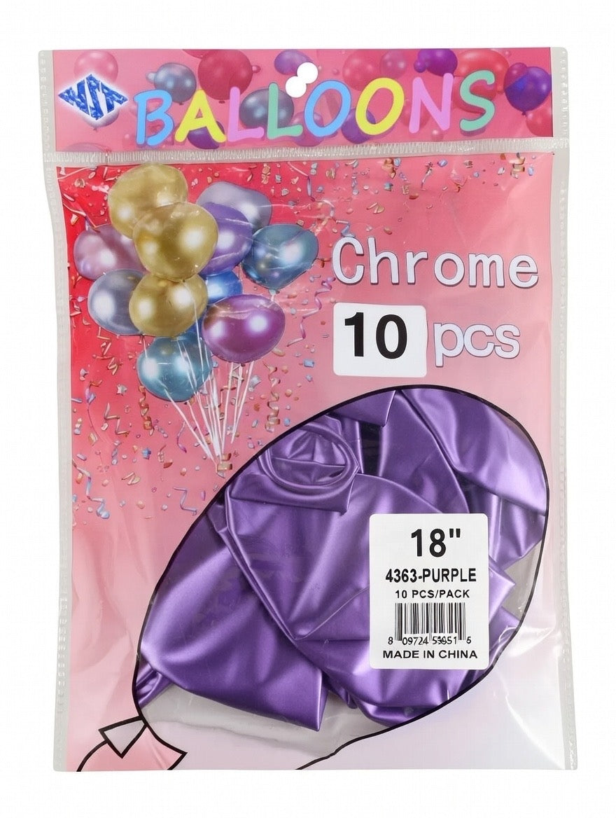 Purple CHROME 18" Balloon PACK