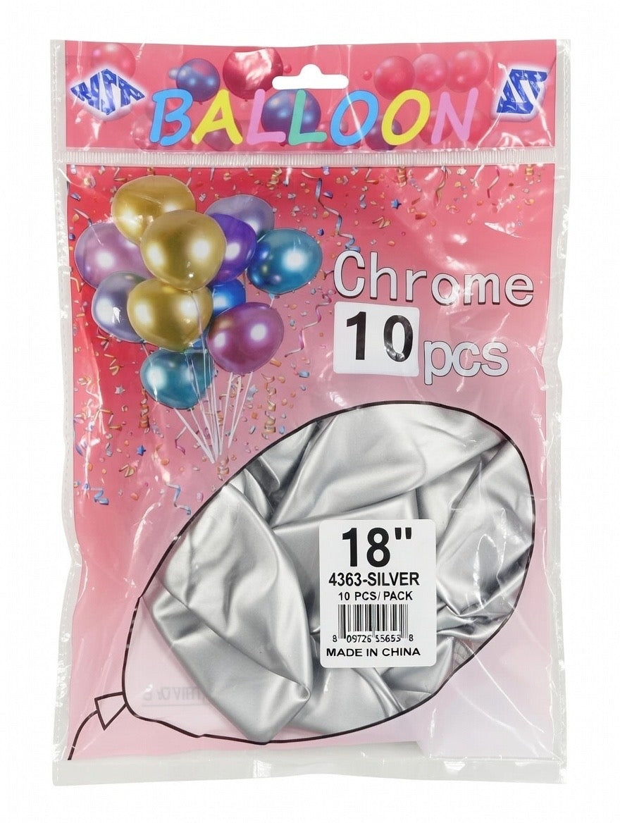 Sliver Chrome 18" Balloon PACK