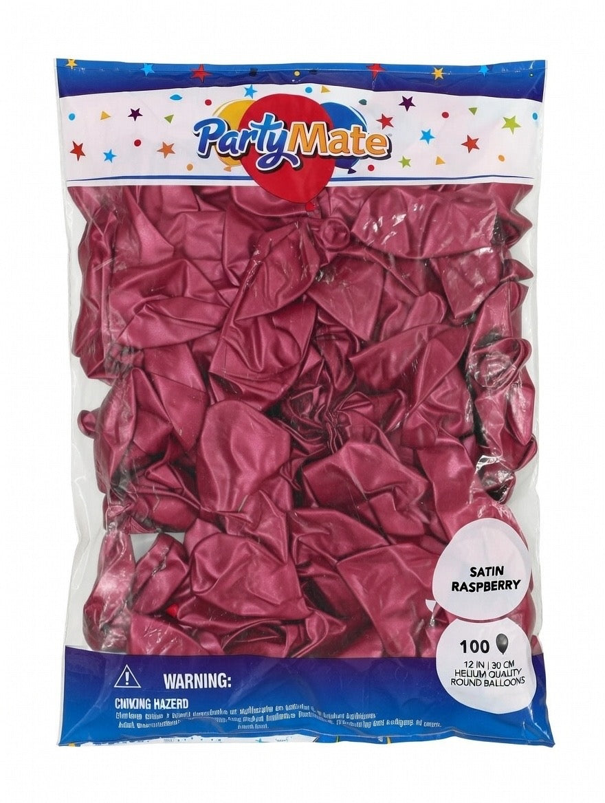 SATIN RASBERRY 12" BALLOON PACK