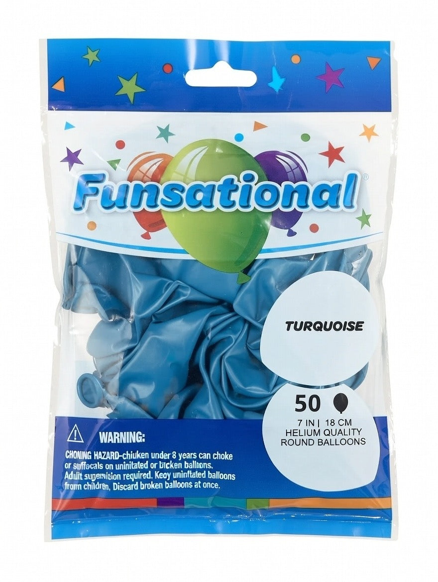 Turquoise 7" Round Balloon PACK