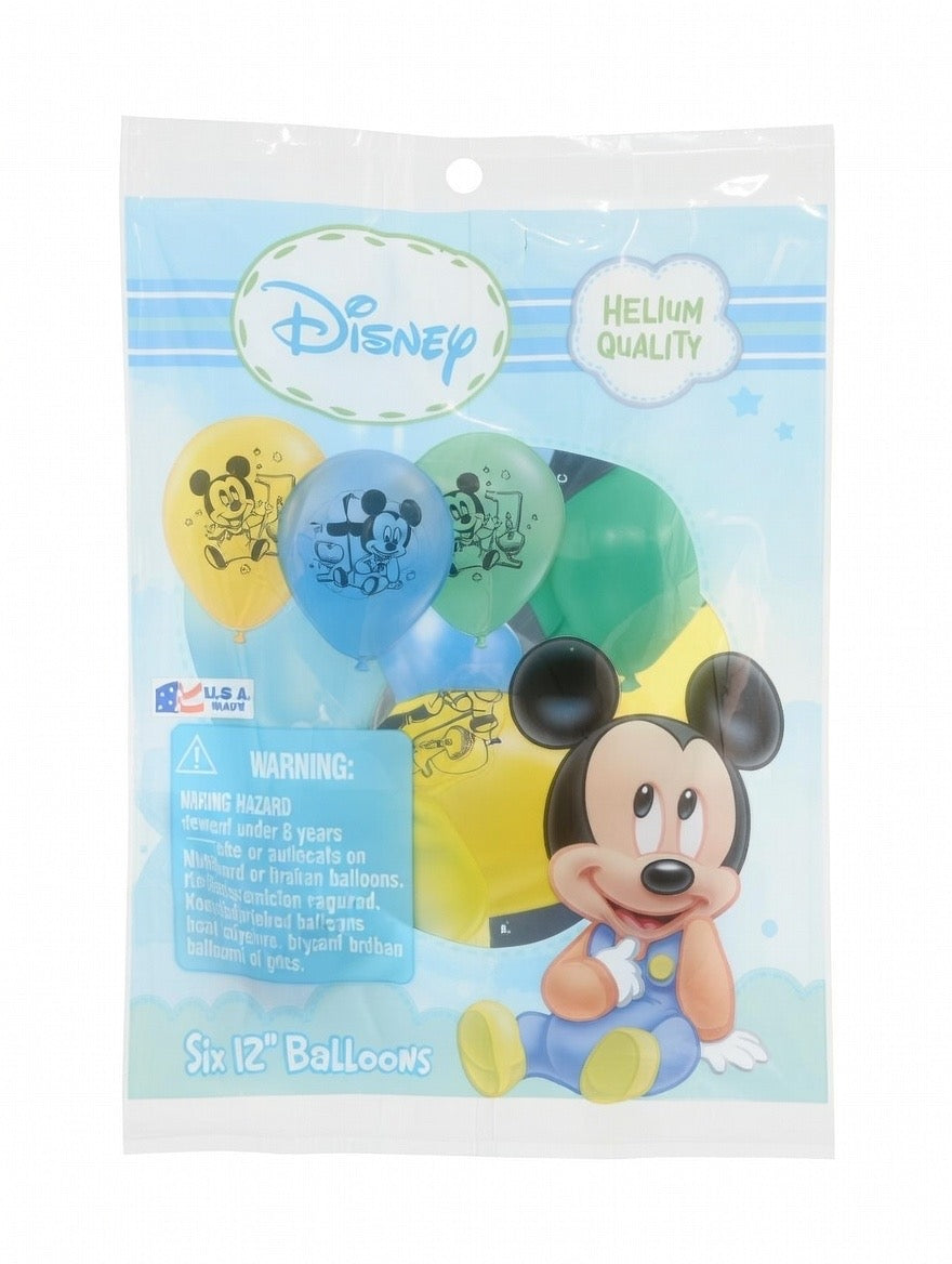 1st Mickey Mouse 12" Round Balloon PACK