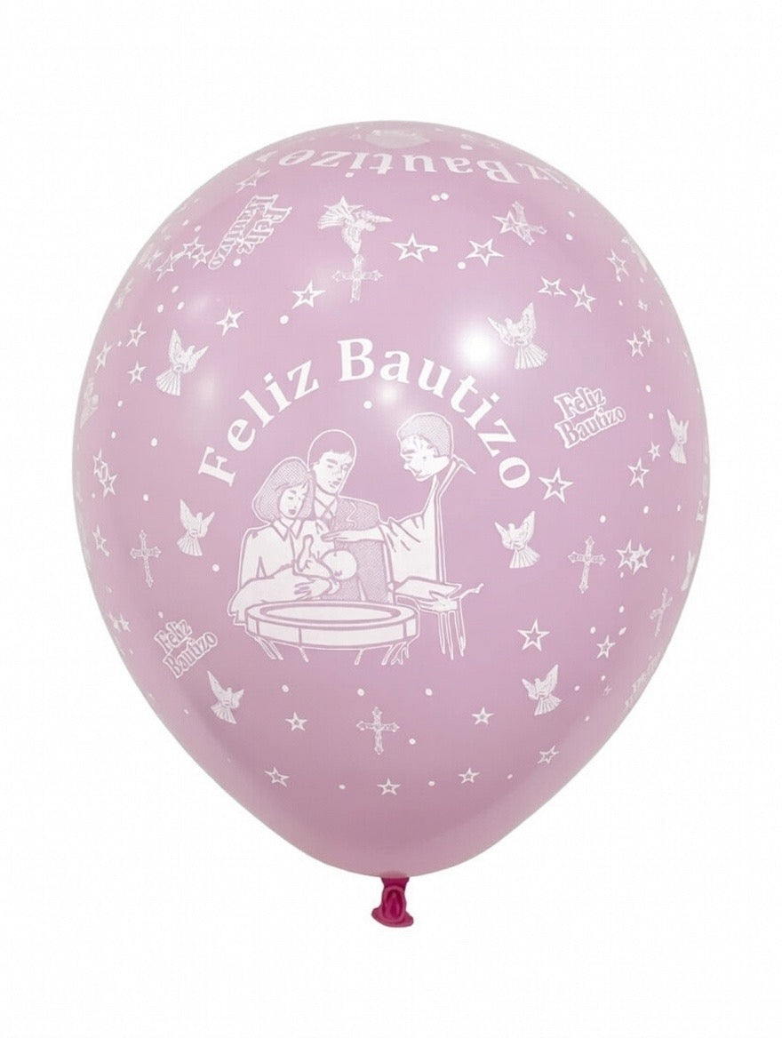 Feliz Bautizo 12" Round Balloons