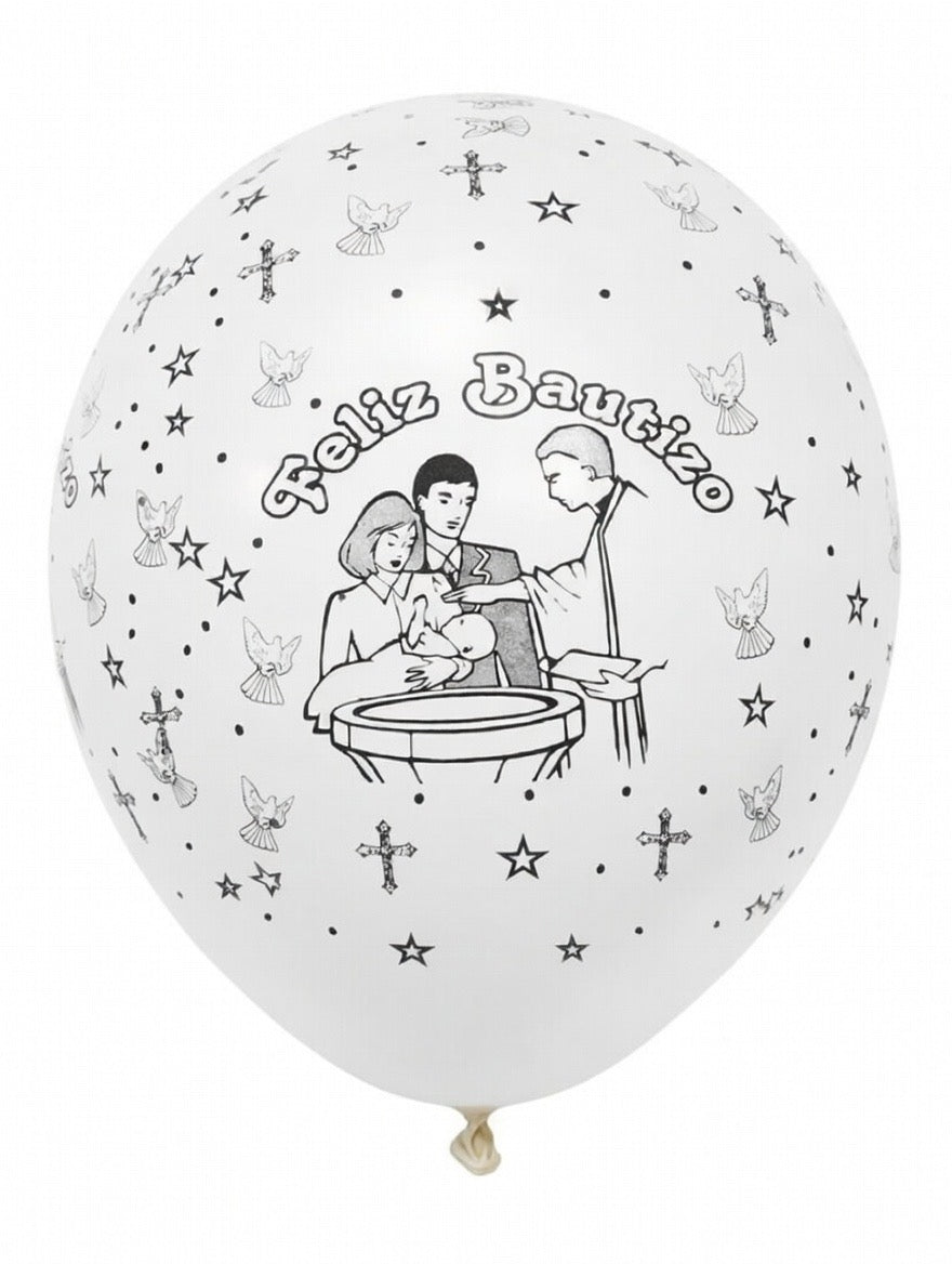 Feliz Bautizo 12" Round Balloons