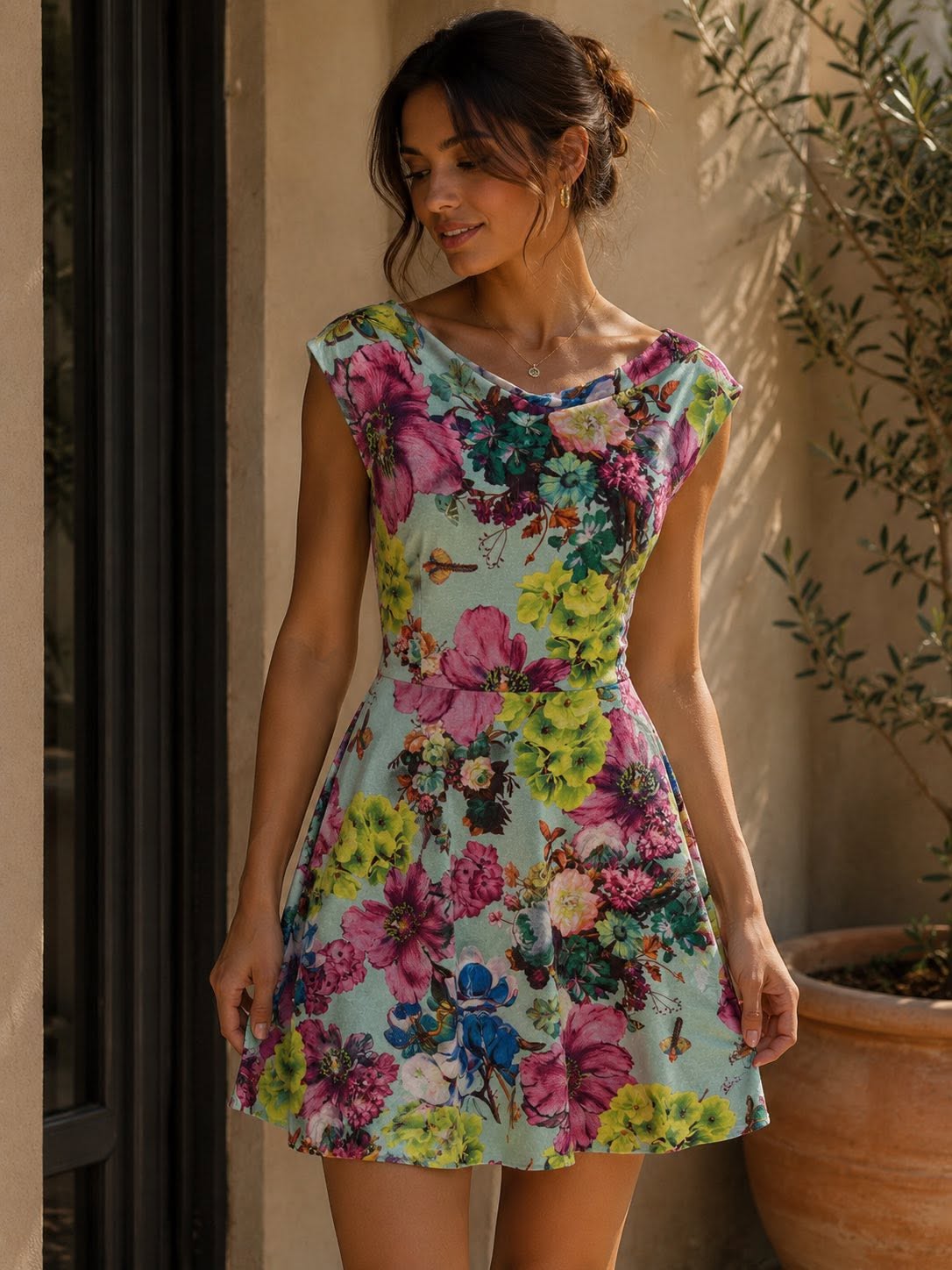 Blooming Garden Floral Mini Dress